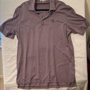 Peter Millar Purple Striped Polo Shirt